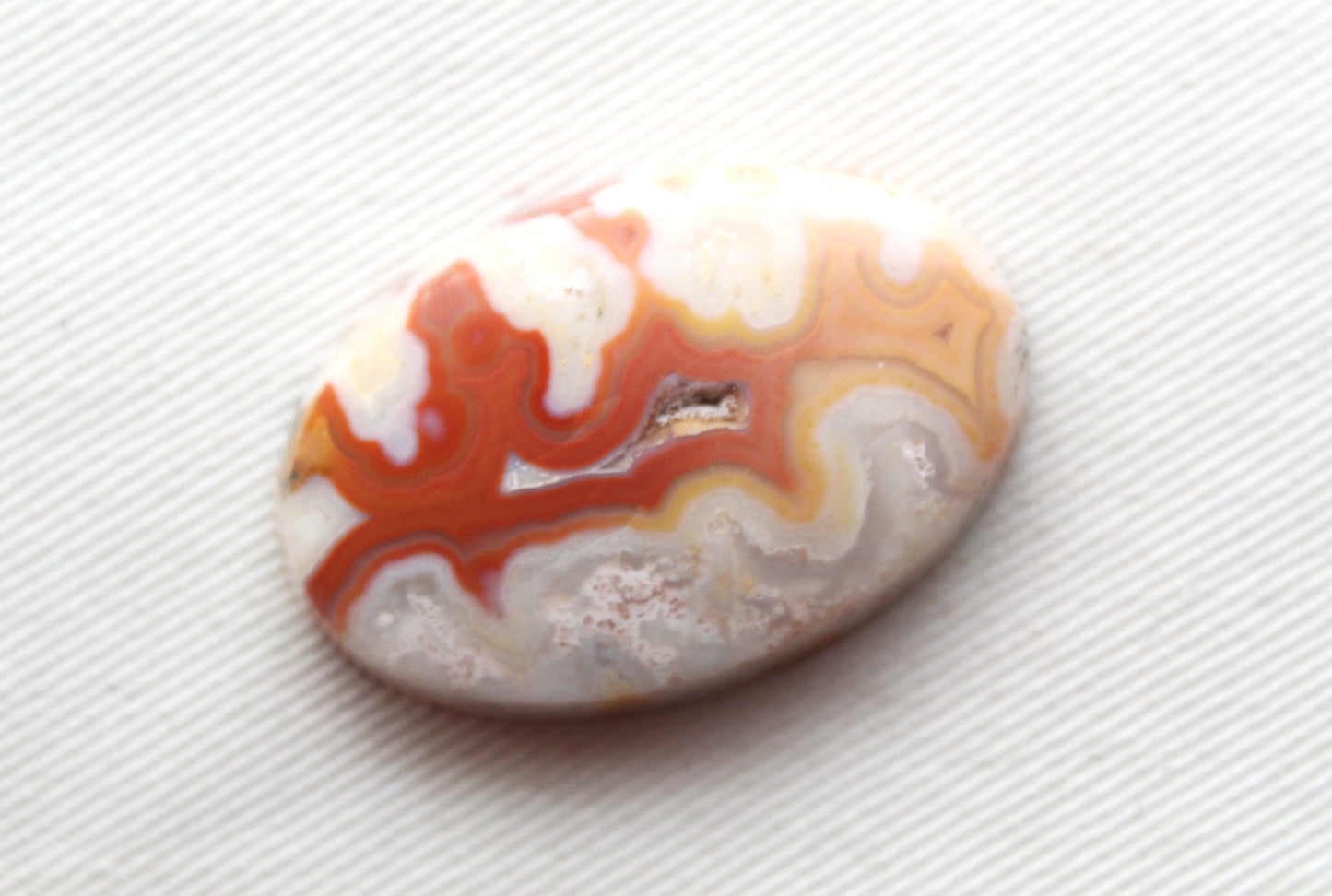 Indonesian Lace Agate Cabochon Gemstone Oval