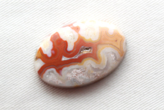 Indonesian Lace Agate Cabochon Gemstone Oval