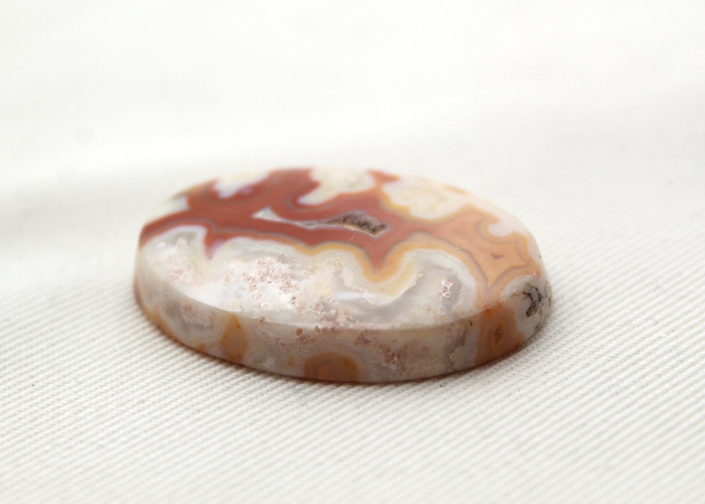 Indonesian Lace Agate Cabochon Gemstone Oval