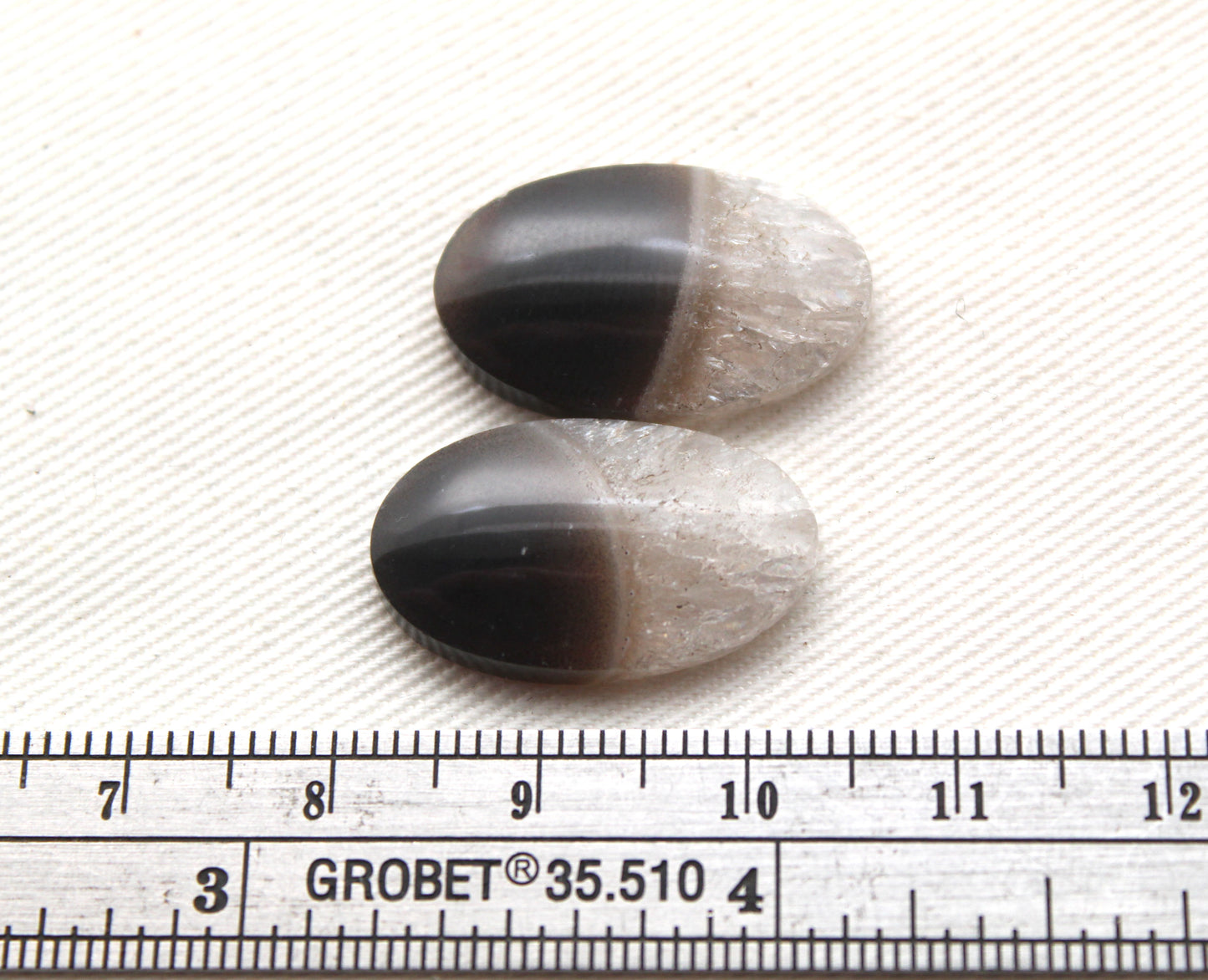 Small Pair Indonesian Timor Agate Cabochons gemstone natural Oval