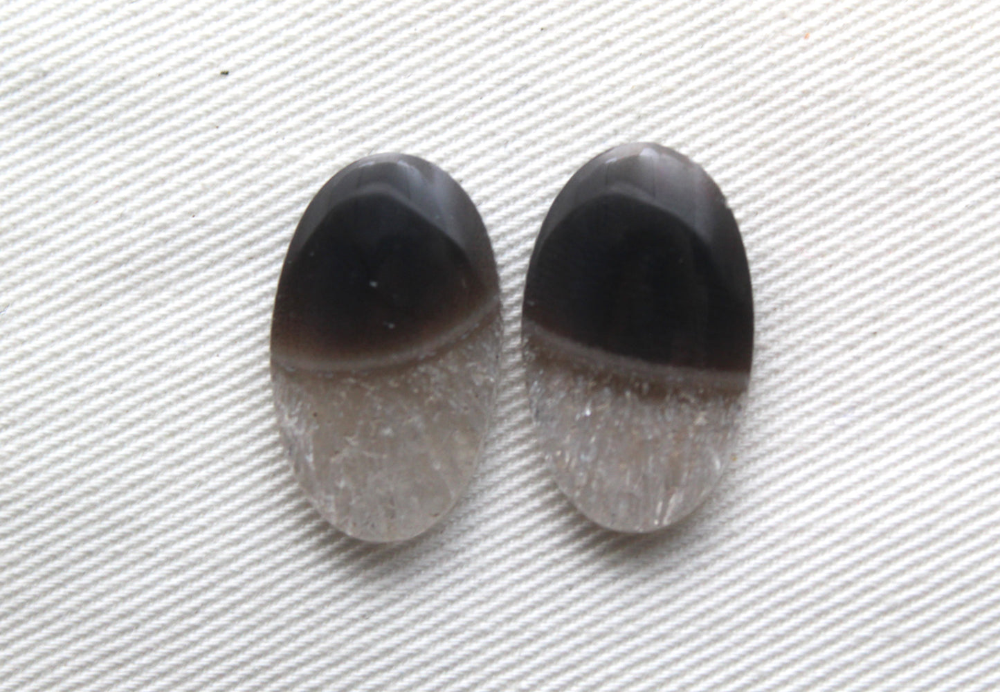 Small Pair Indonesian Timor Agate Cabochons gemstone natural Oval