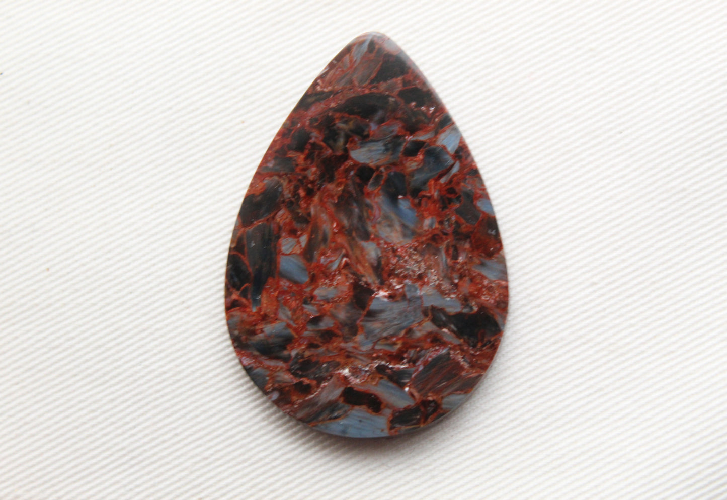 LARGE Pietersite teardrop Gemstone Cabochon