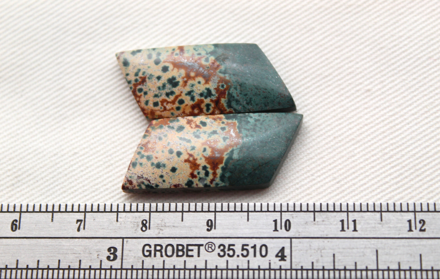Nice Morning Dew Jasper Cabochon Pair Gemstone Green
