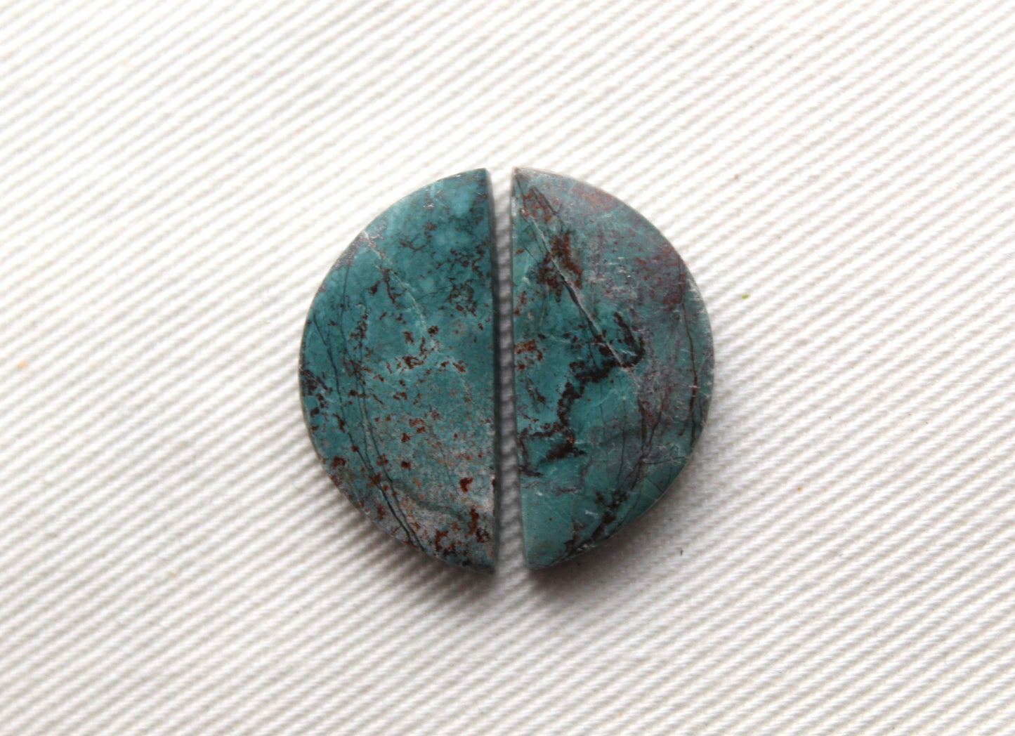 Small Neela Terra Jasper Cabochon Pair Gemstone Green