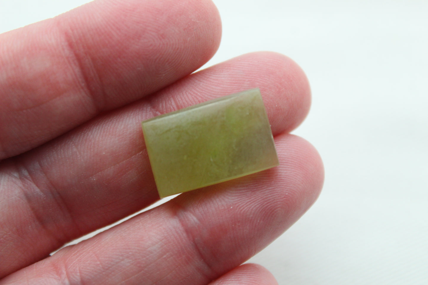 One Vesuvianite Cabochon Gemstone light green Rectangle