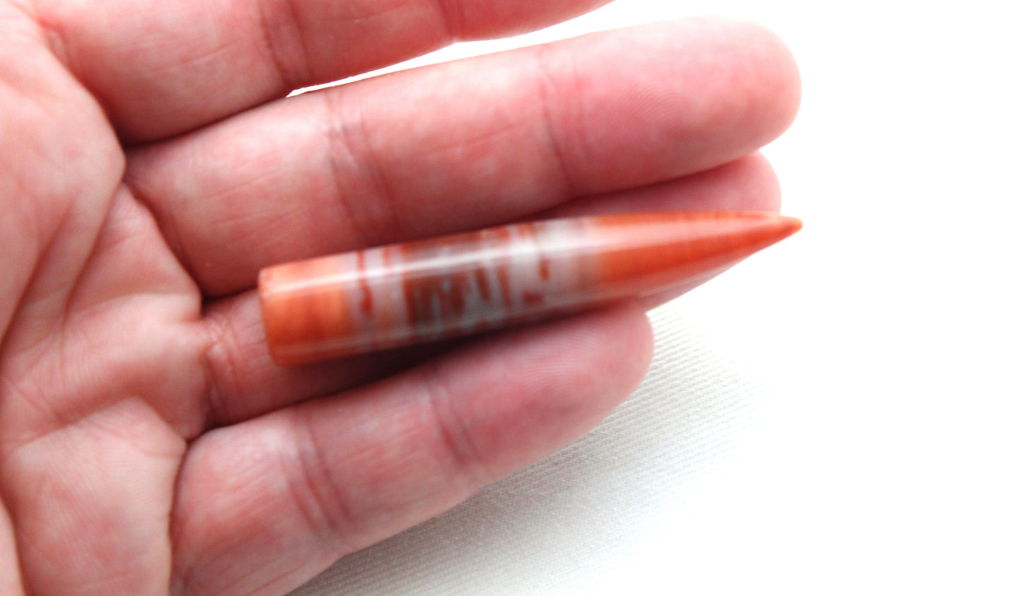 Banded Agate LARGE bullet Gemstone 56MM UNDRILLED