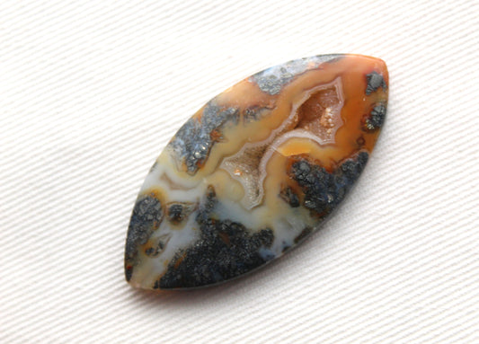Large Marcasite in Cabochon Marquise Gemstone DRUZY