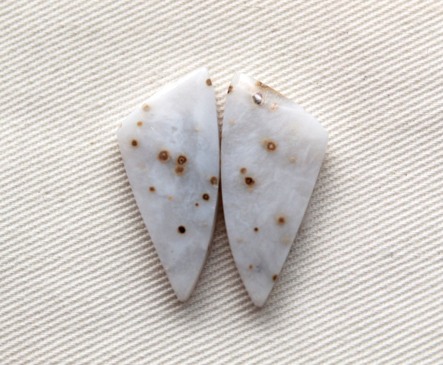 Pair of Polka Dot Agate Cabochons Gemstones