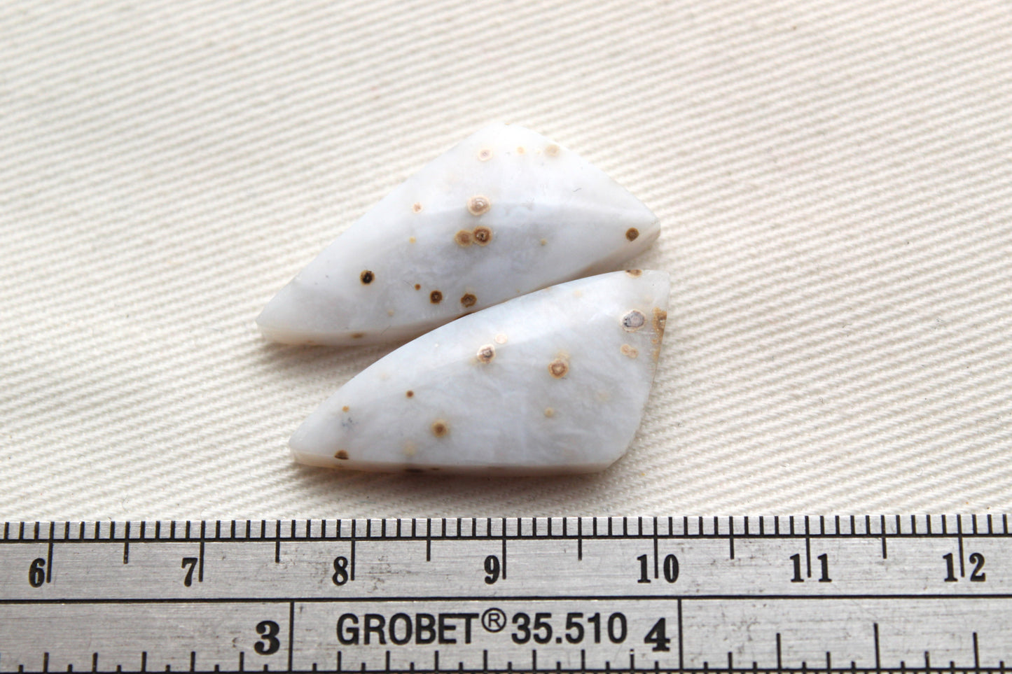 Pair of Polka Dot Agate Cabochons Gemstones