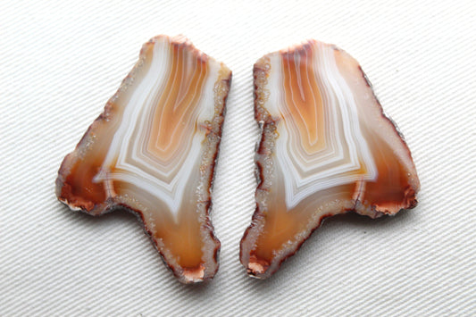 Sliced Agate Pair Gemstones freeform natural