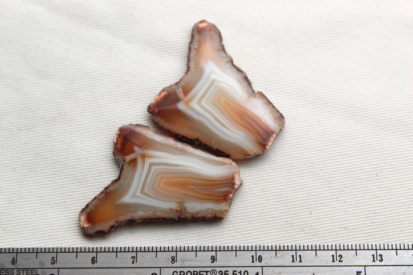 Sliced Agate Pair Gemstones freeform natural