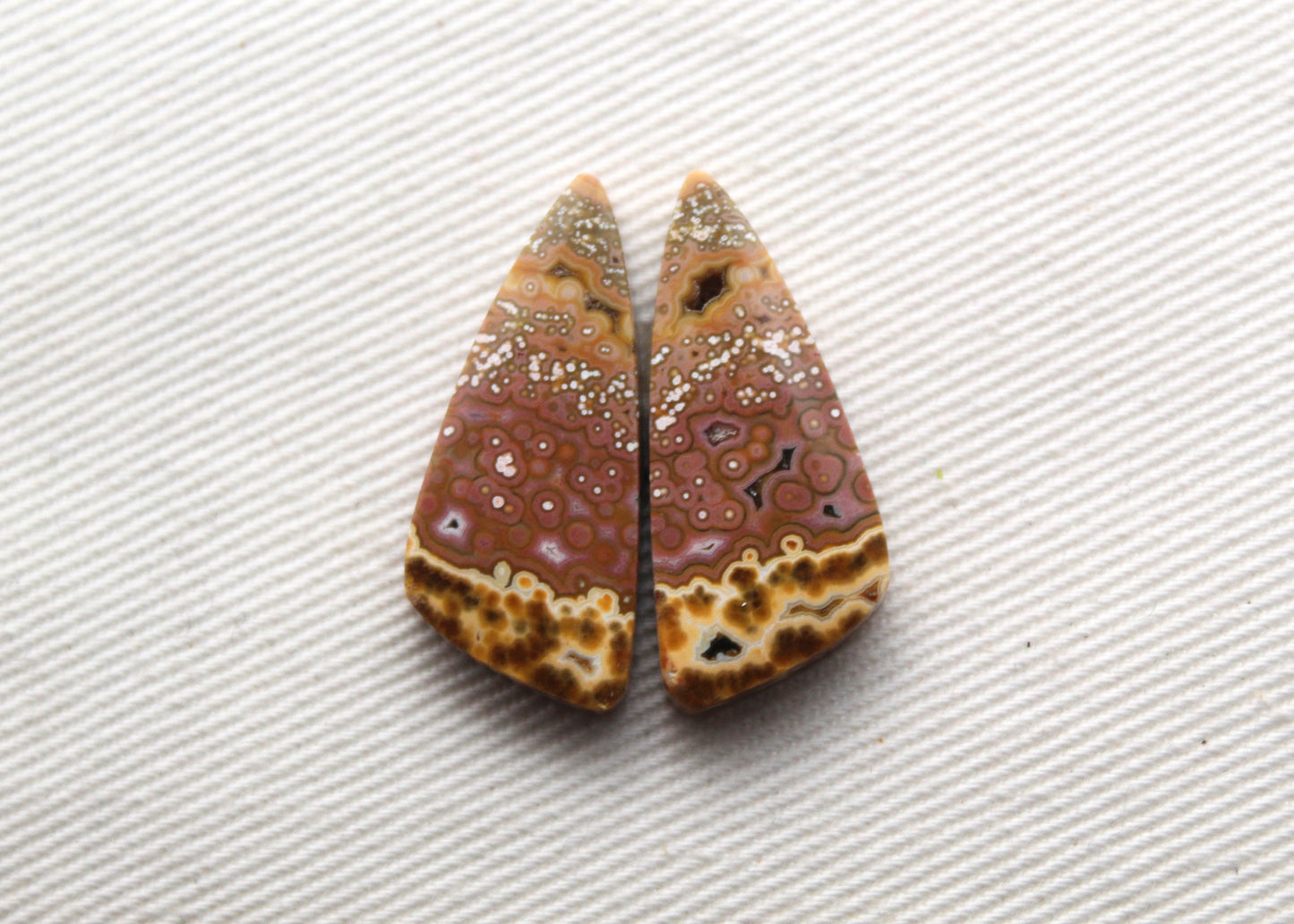 Small River Jasper Cabochon Pair Gemstone