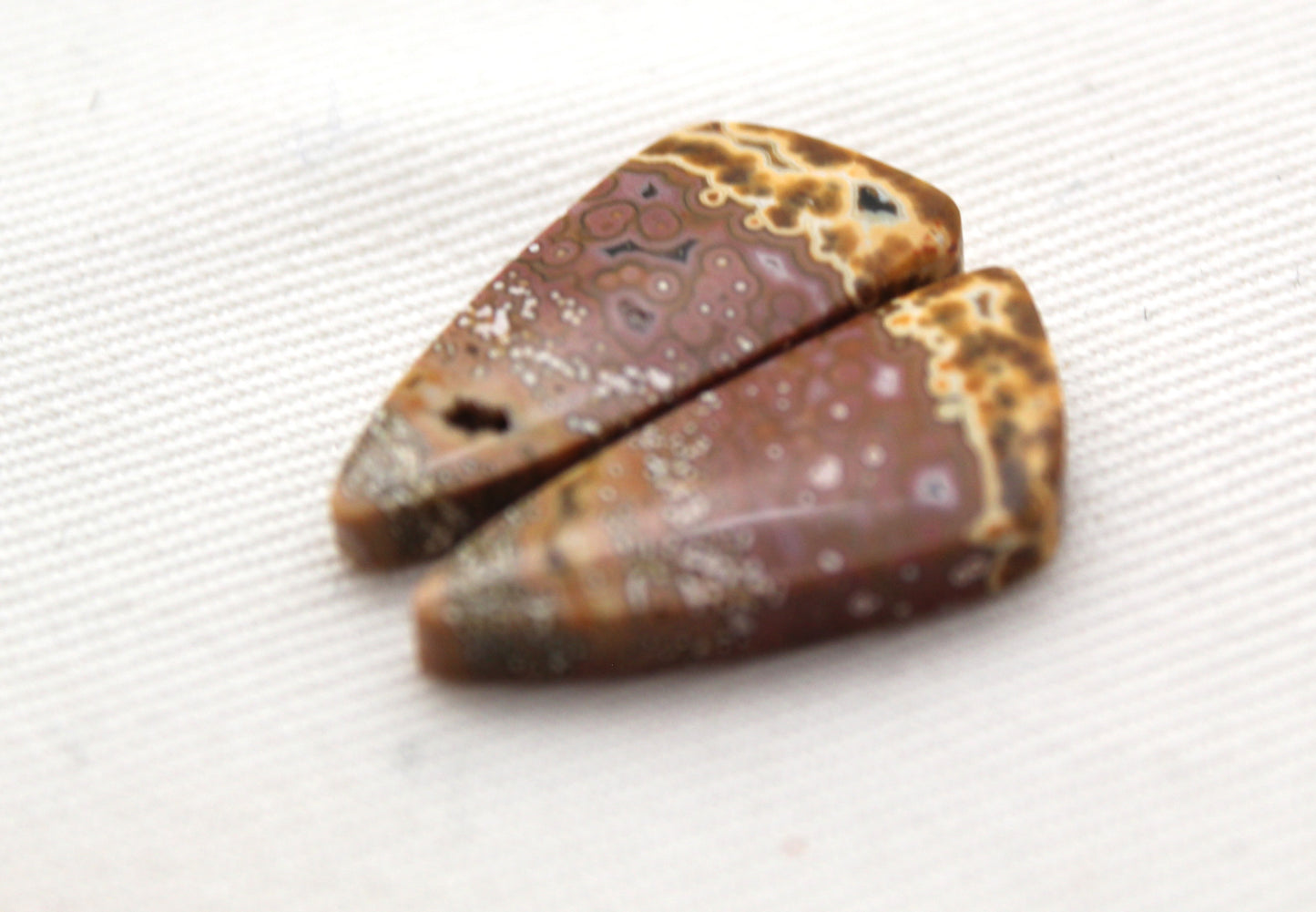 Small River Jasper Cabochon Pair Gemstone