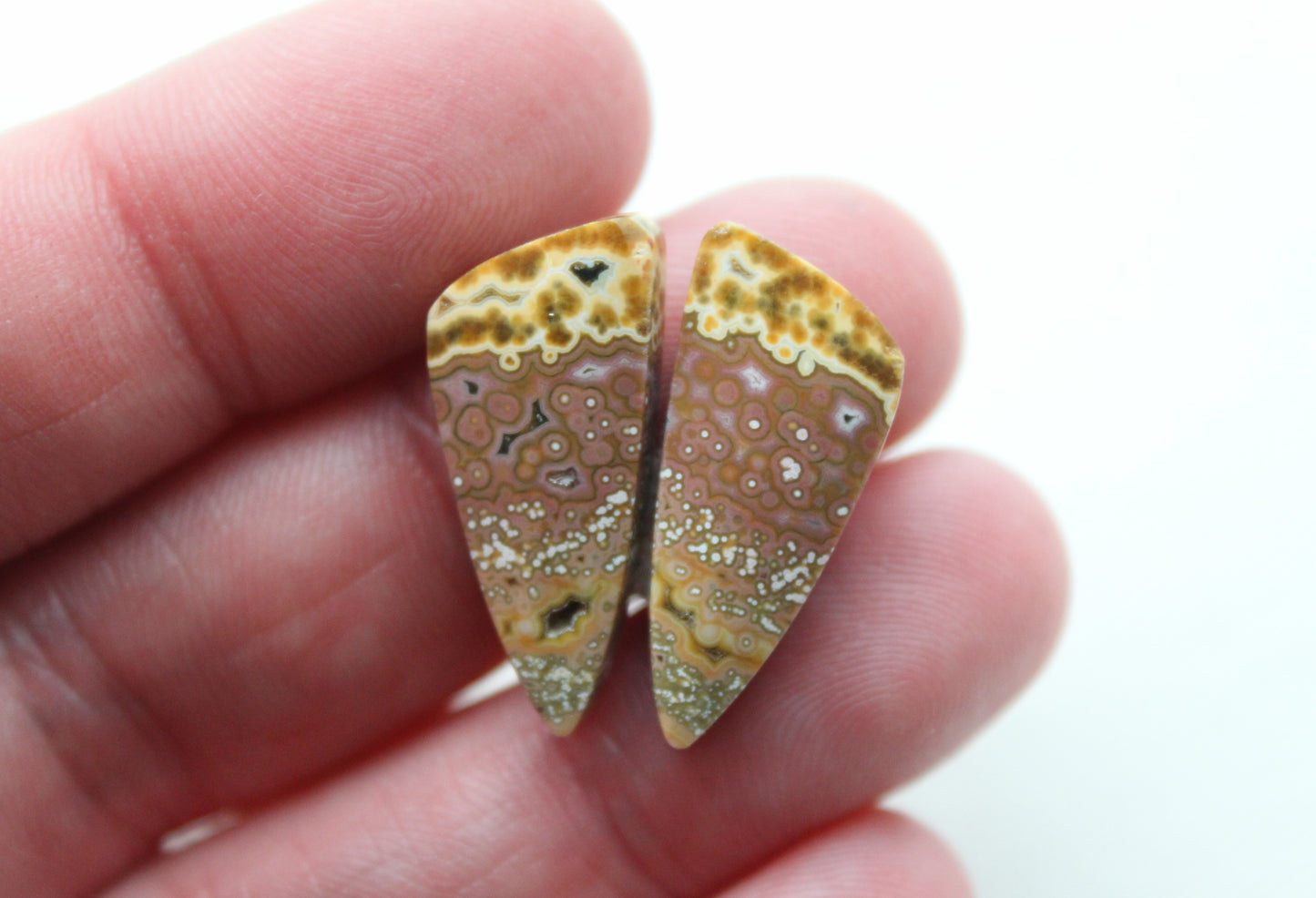 Small River Jasper Cabochon Pair Gemstone