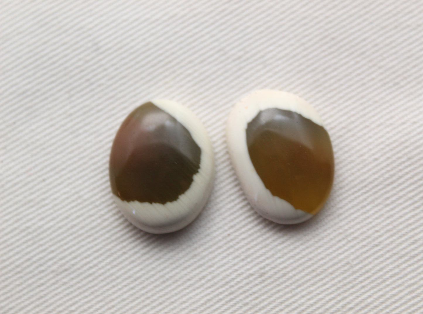 TWO Imperial Jasper cabochons Gemstones green