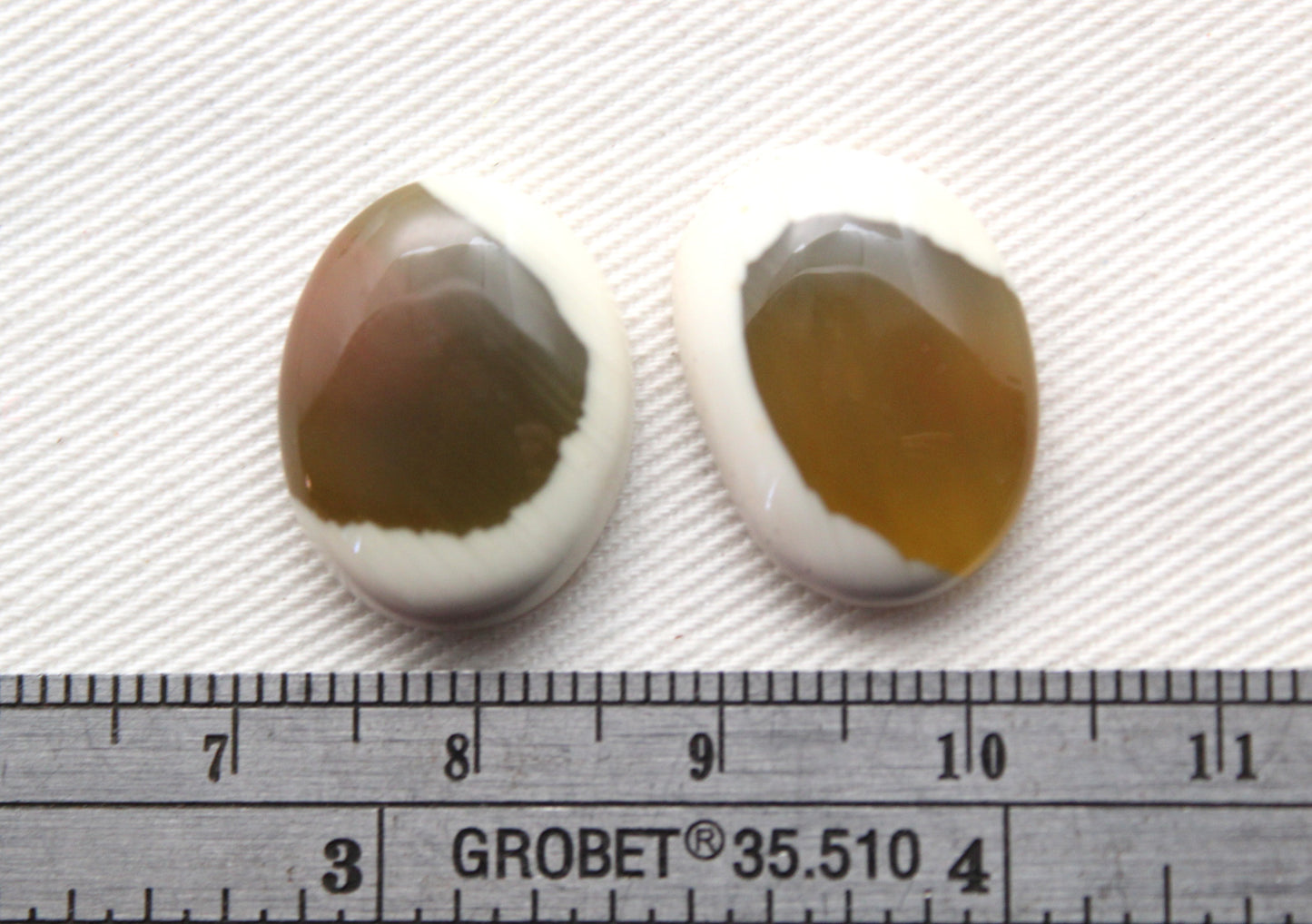 TWO Imperial Jasper cabochons Gemstones green
