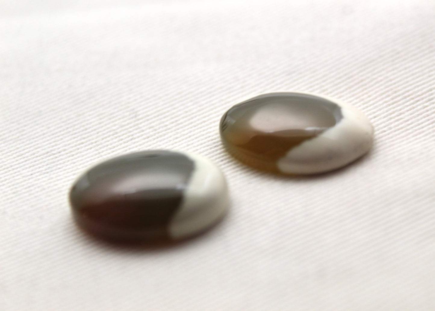 TWO Imperial Jasper cabochons Gemstones green