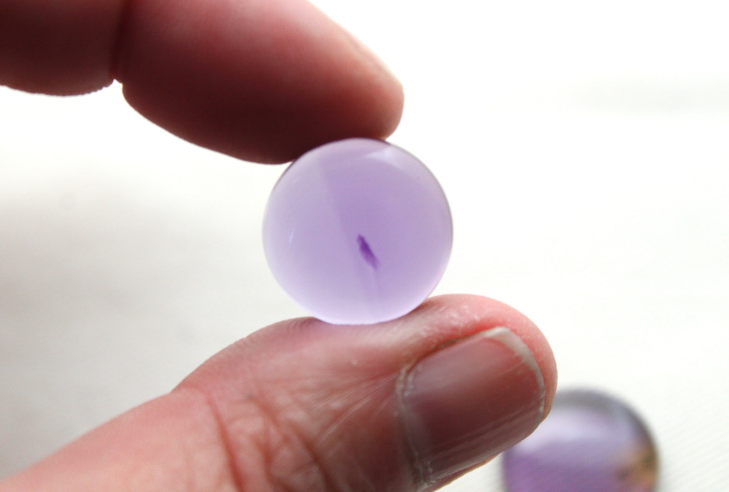 DEUX Cabochons Améthyste ronds 16MM violet