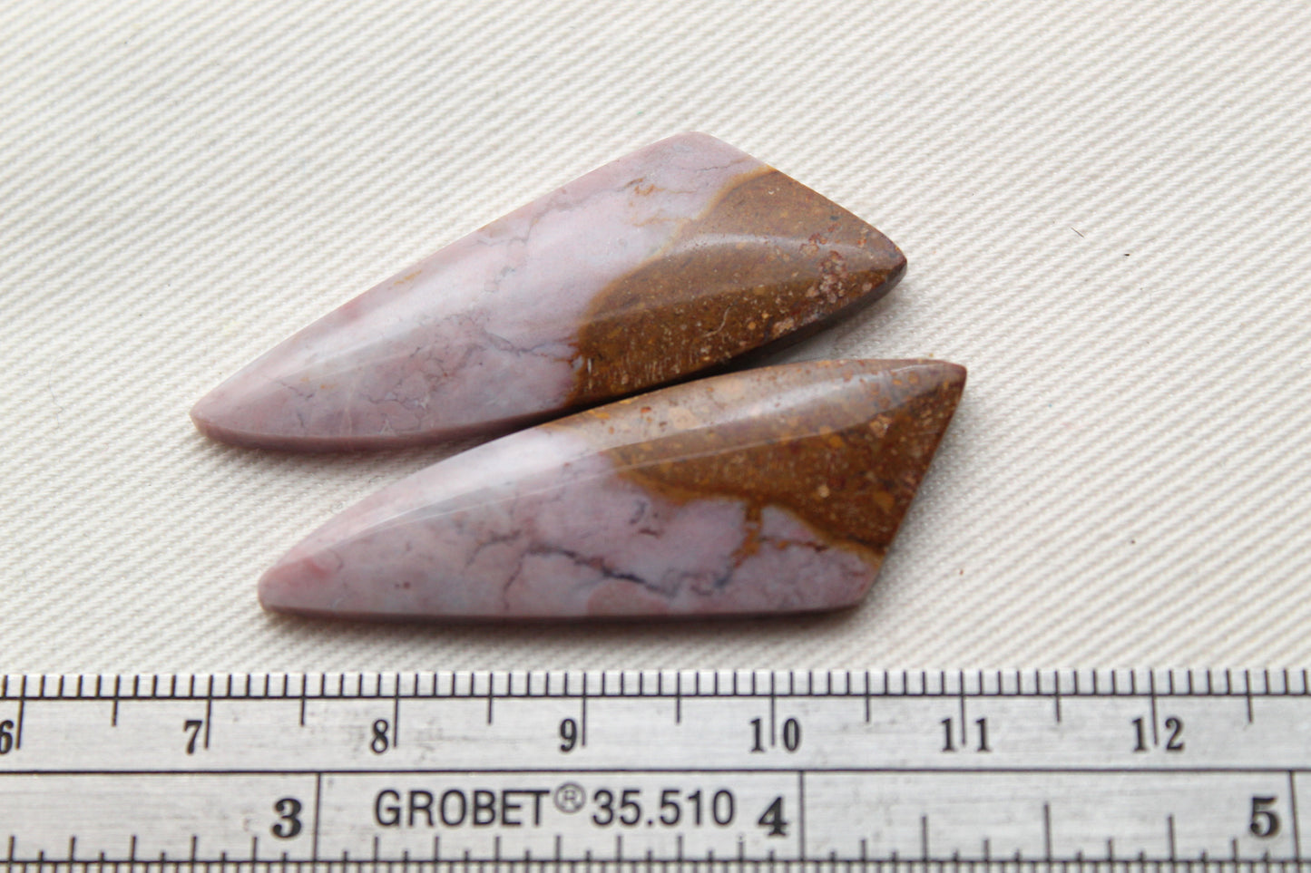 Indonesian Pink Jasper Pair Cabochons Gemstone natural