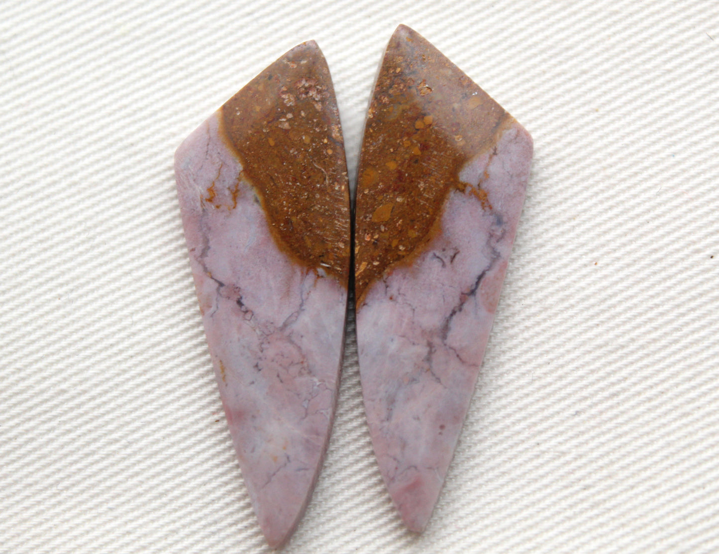 Indonesian Pink Jasper Pair Cabochons Gemstone natural