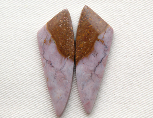Indonesian Pink Jasper Pair Cabochons Gemstone natural
