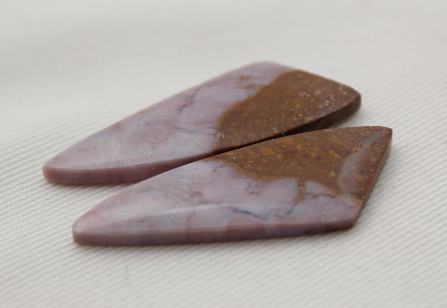 Indonesian Pink Jasper Pair Cabochons Gemstone natural