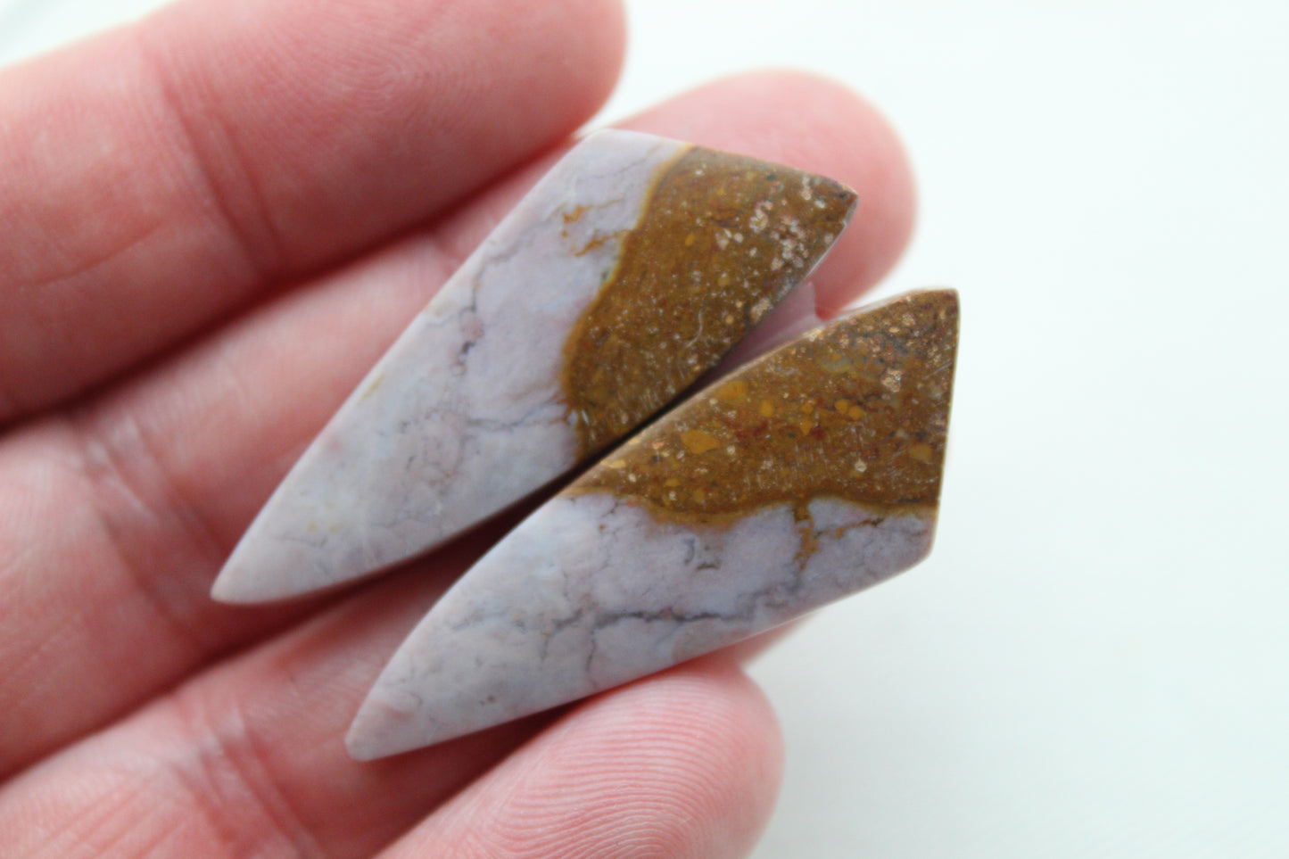 Indonesian Pink Jasper Pair Cabochons Gemstone natural
