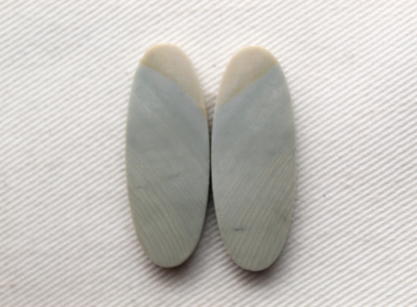 Pair of Green Imperial Jasper Cabochons Oval
