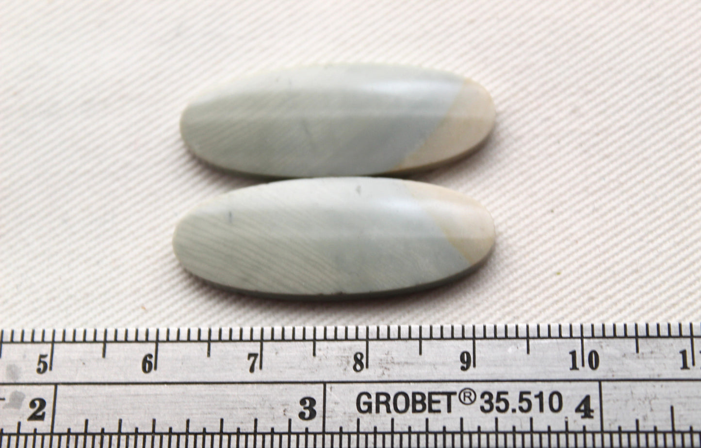 Pair of Green Imperial Jasper Cabochons Oval