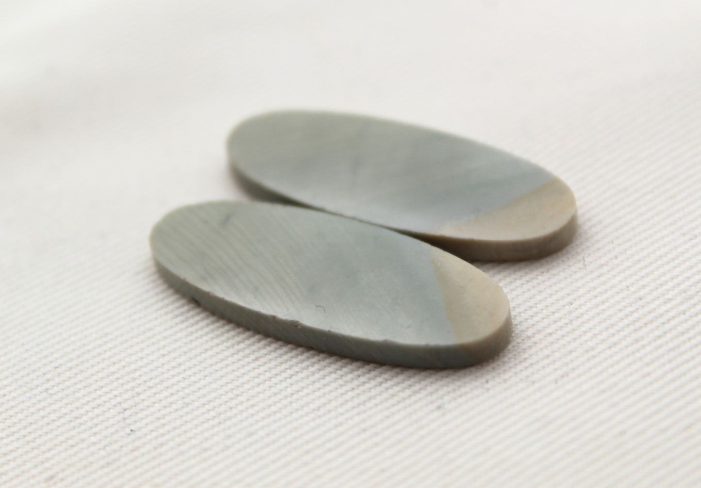 Pair of Green Imperial Jasper Cabochons Oval