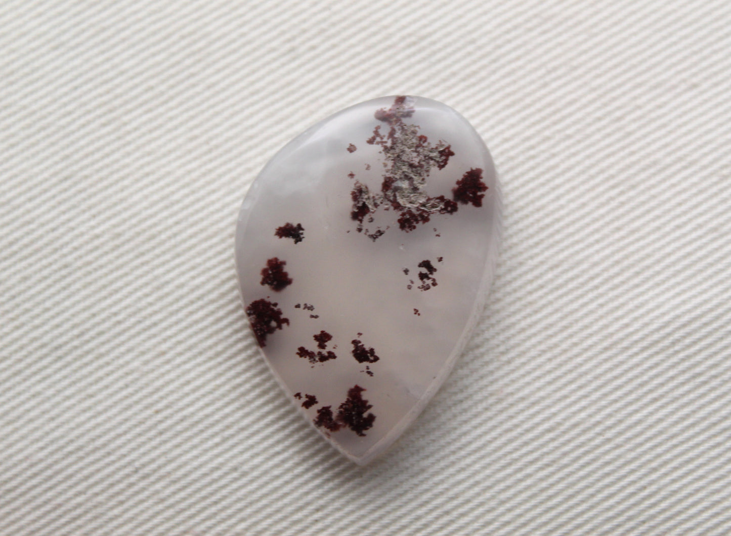 Paire de cabochons en agate mousse gemme naturelle multicolore