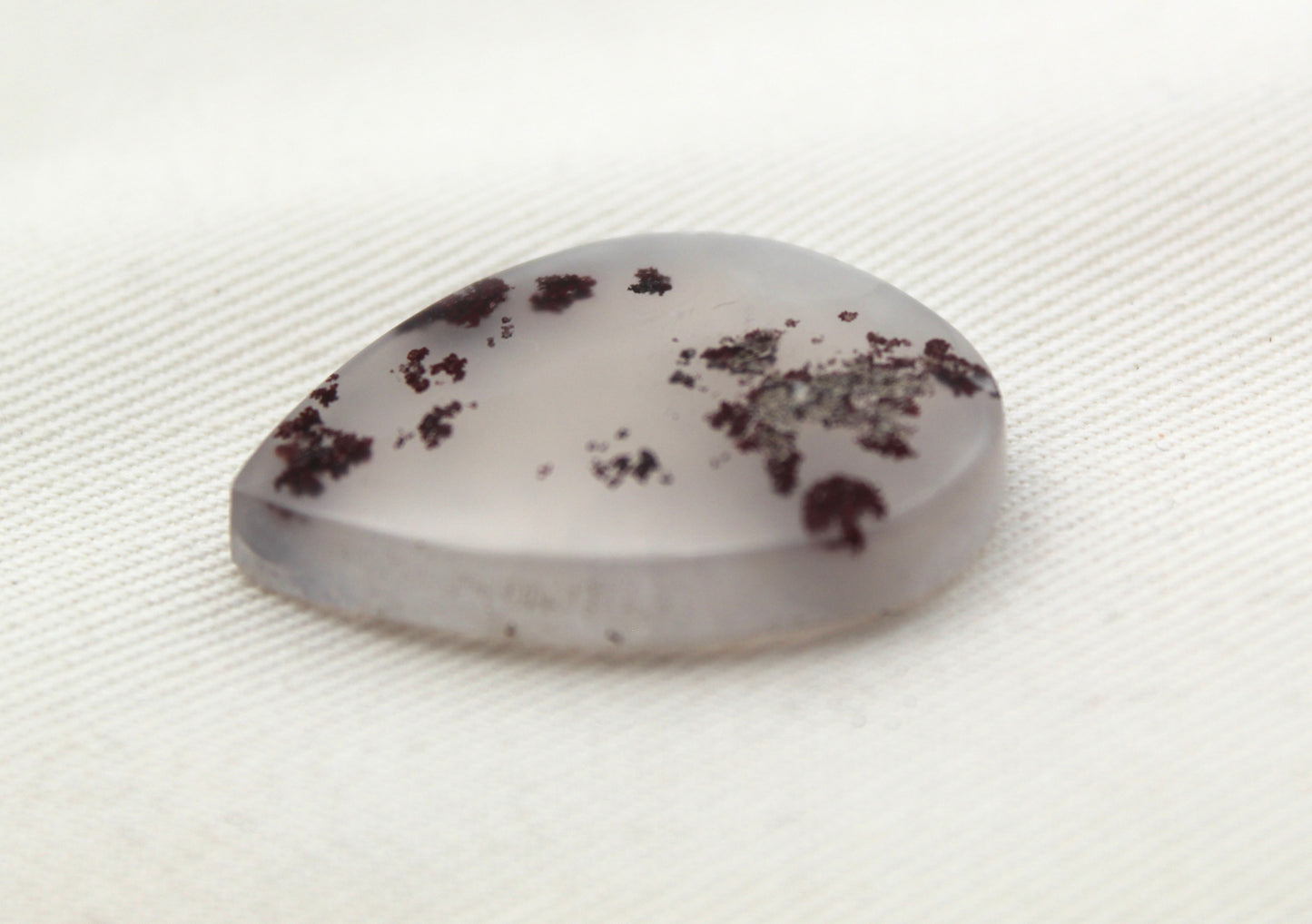 Paire de cabochons en agate mousse gemme naturelle multicolore