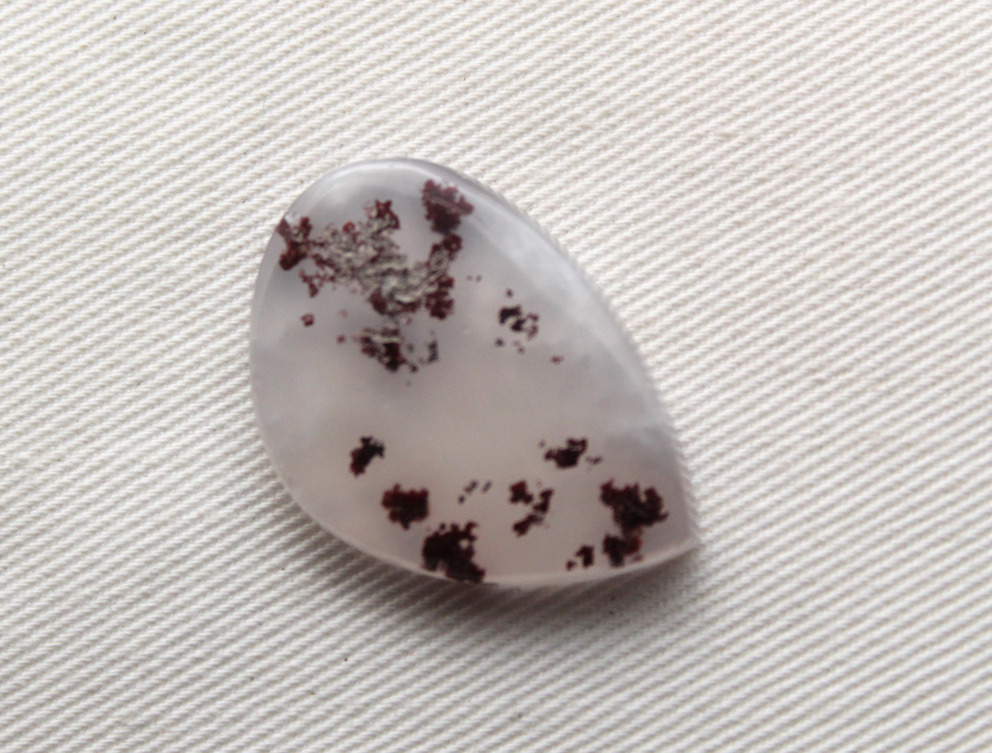 Paire de cabochons en agate mousse gemme naturelle multicolore