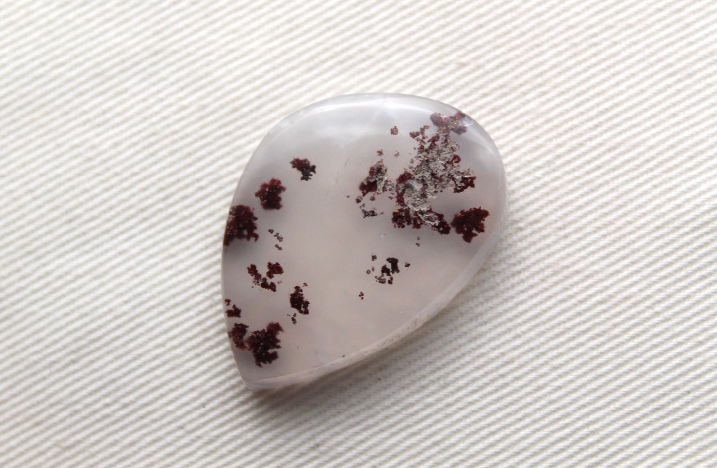 Paire de cabochons en agate mousse gemme naturelle multicolore