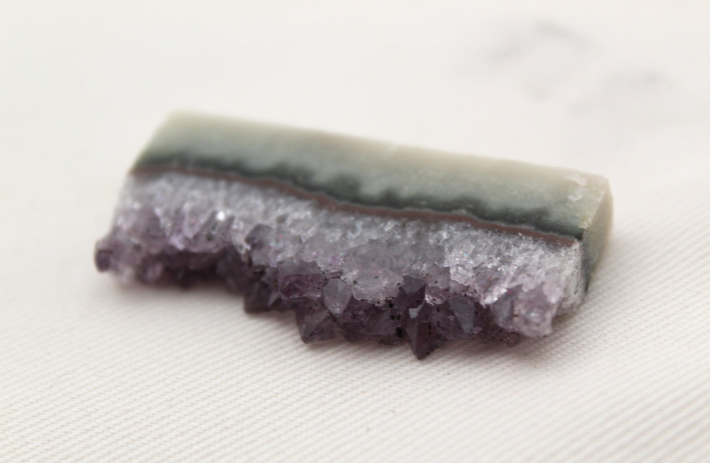 Amethyst slice gemstone druzy rectangle