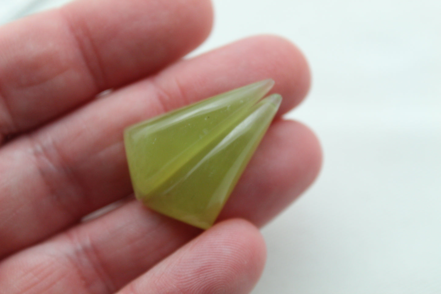 Vesuvianite Cabochon Pair Gemstone light green