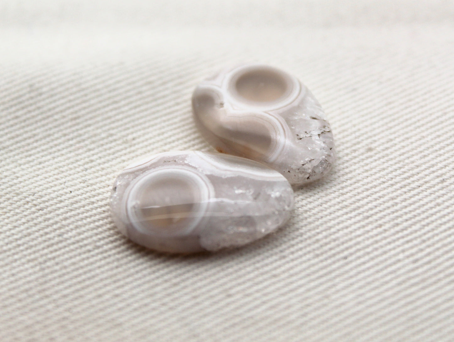Small Orbicular Agate Cabochons Pair Gemstone natural freeform