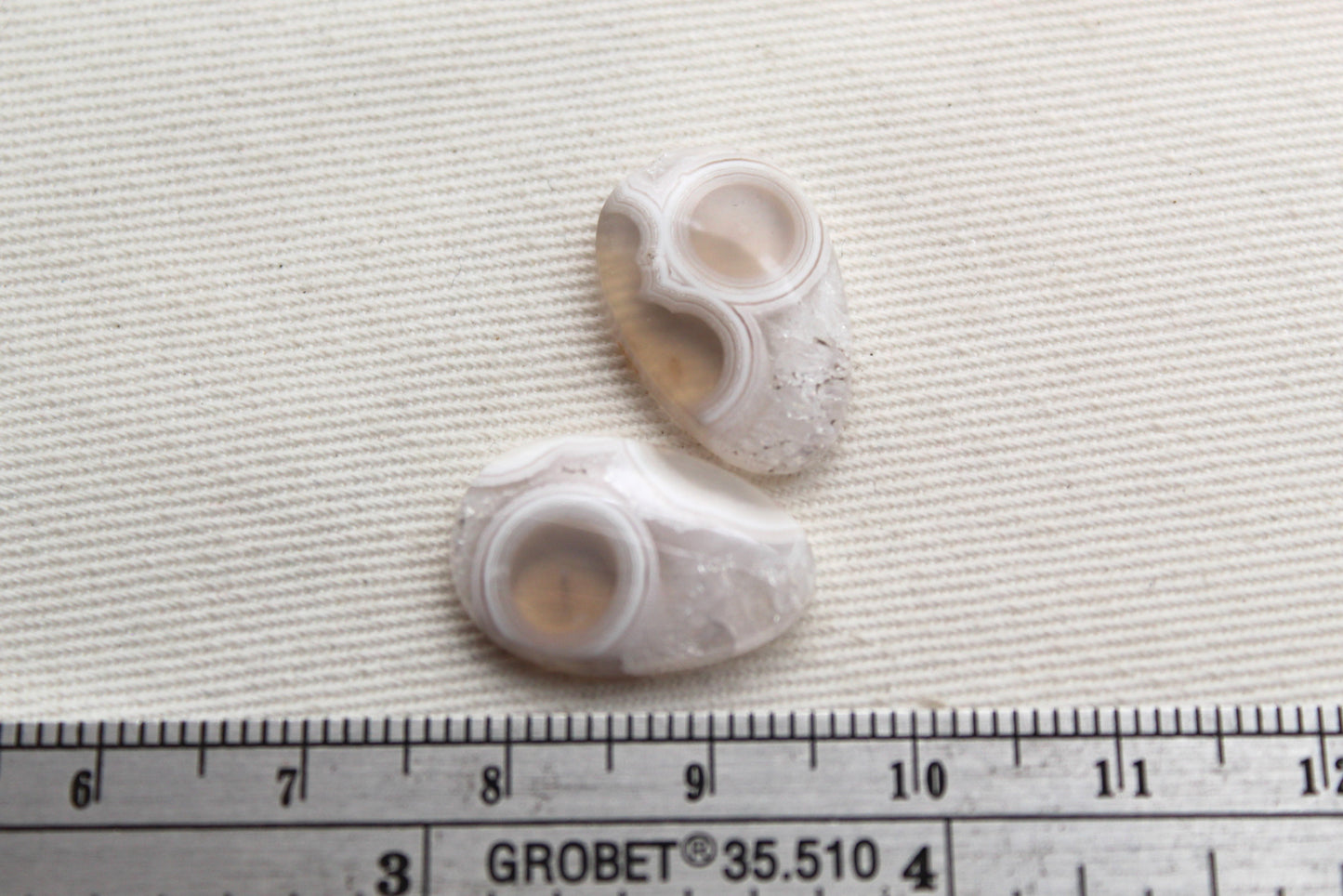 Small Orbicular Agate Cabochons Pair Gemstone natural freeform