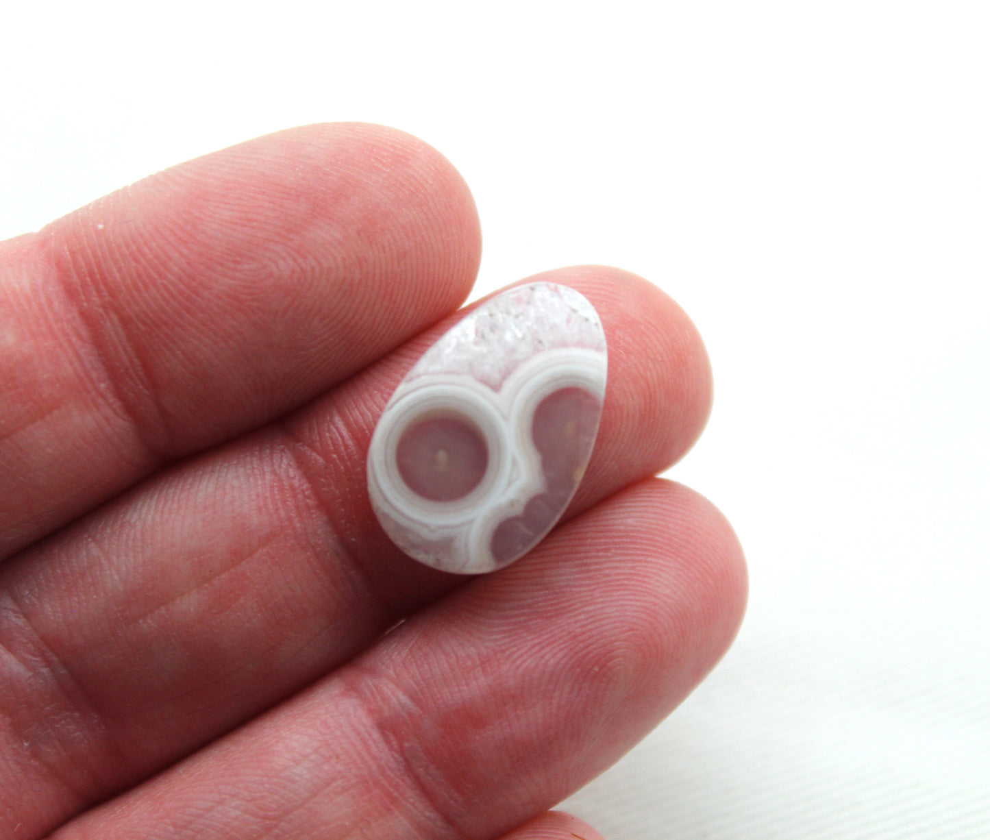 Small Orbicular Agate Cabochons Pair Gemstone natural freeform