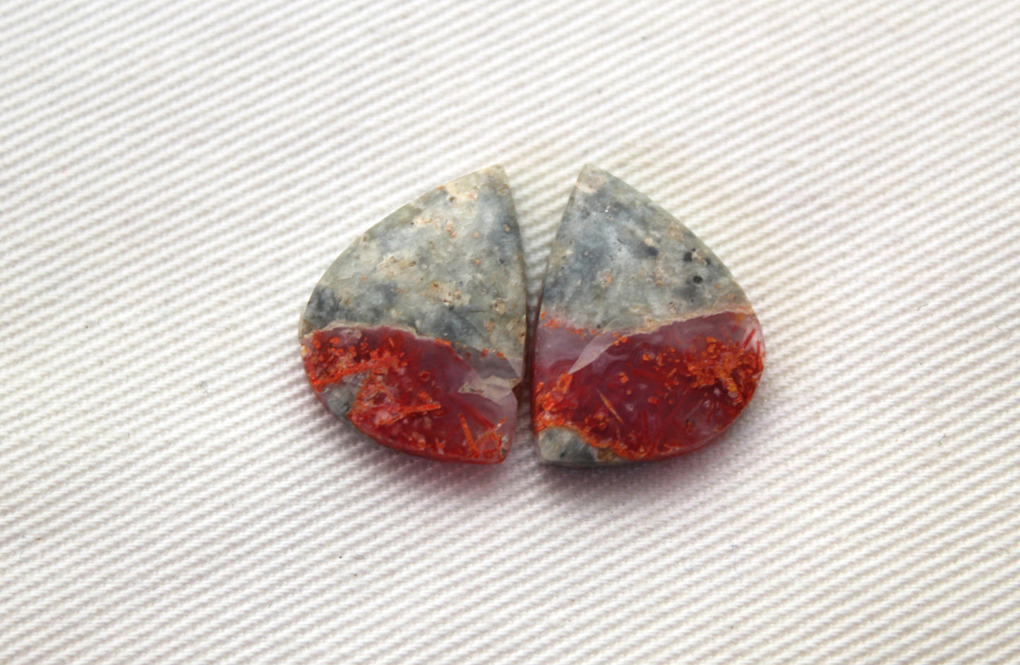 Small pair Lava Flow Jasper cabochon Gemstone freeform