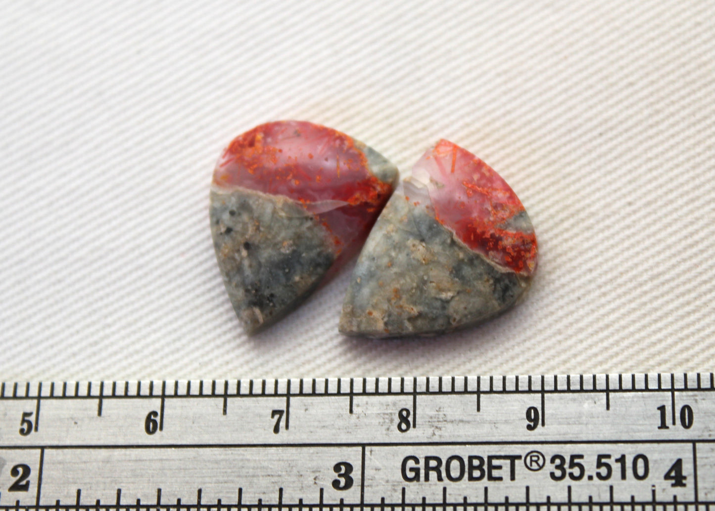 Small pair Lava Flow Jasper cabochon Gemstone freeform