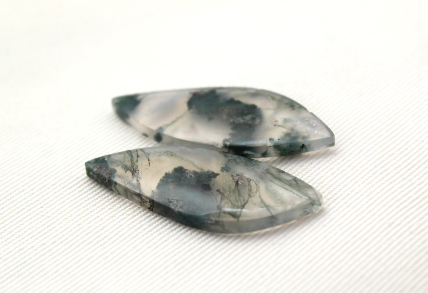 Pair of moss Agate Cabochons
