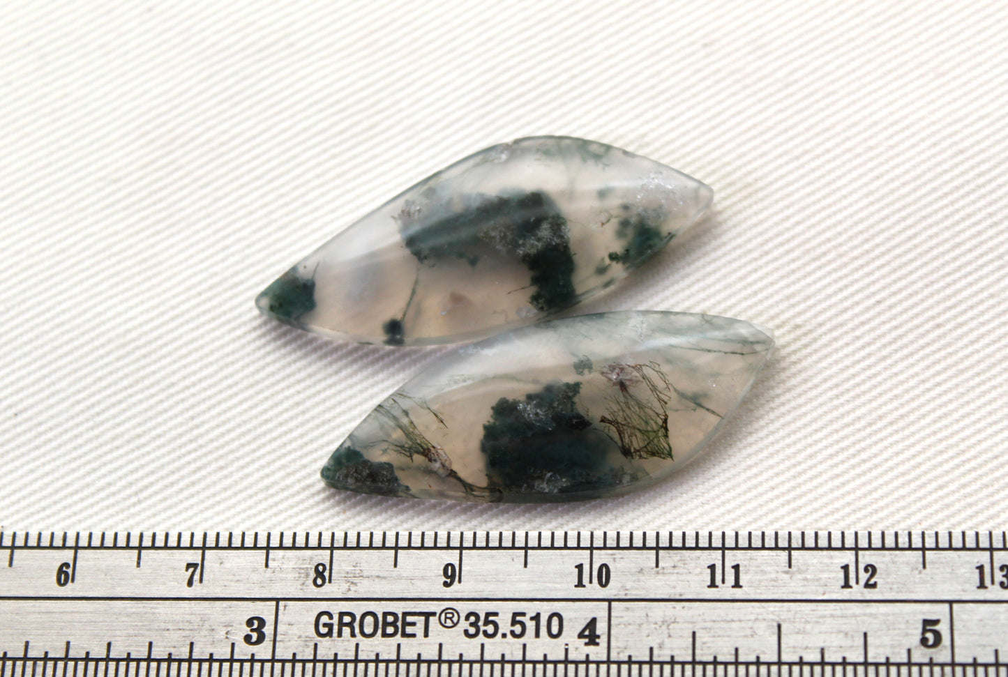 Pair of moss Agate Cabochons