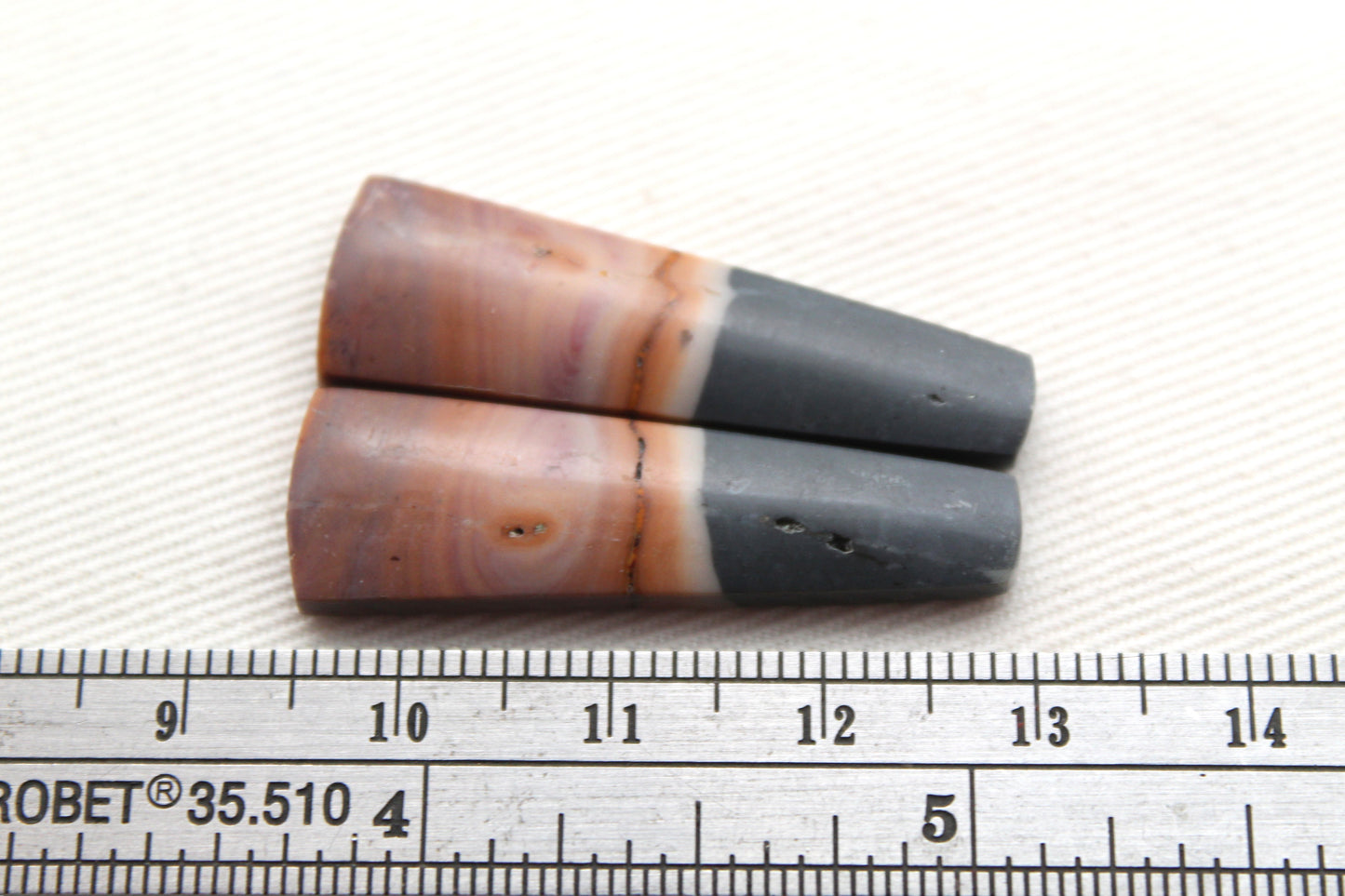 Matching pair of Indonesian Polychrome Jasper Cabochons
