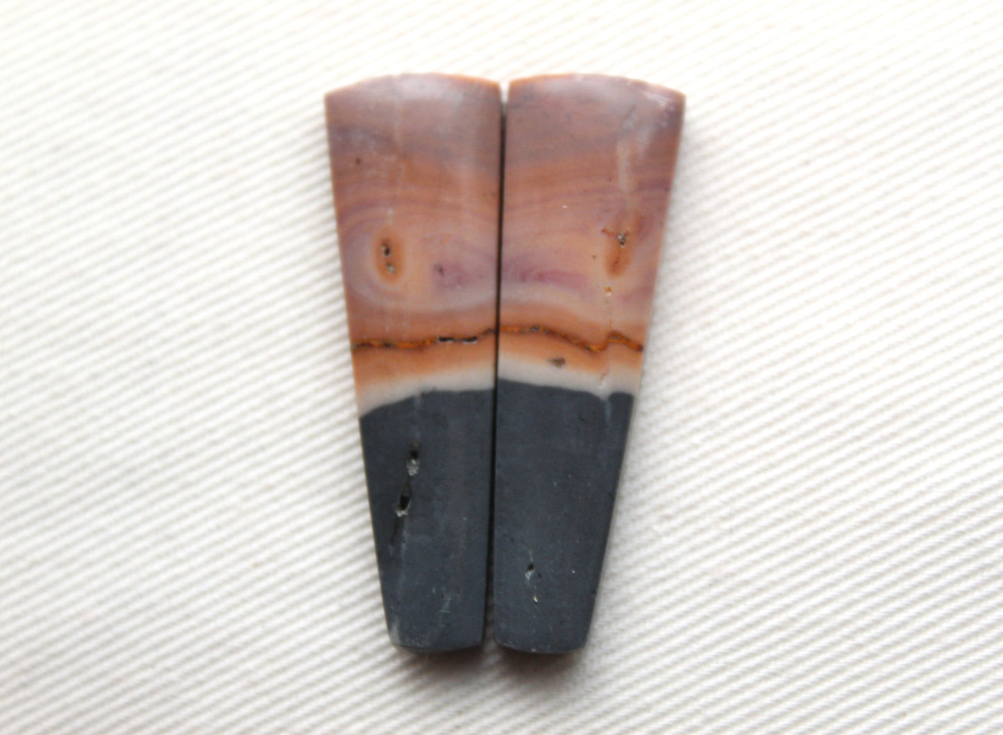 Matching pair of Indonesian Polychrome Jasper Cabochons