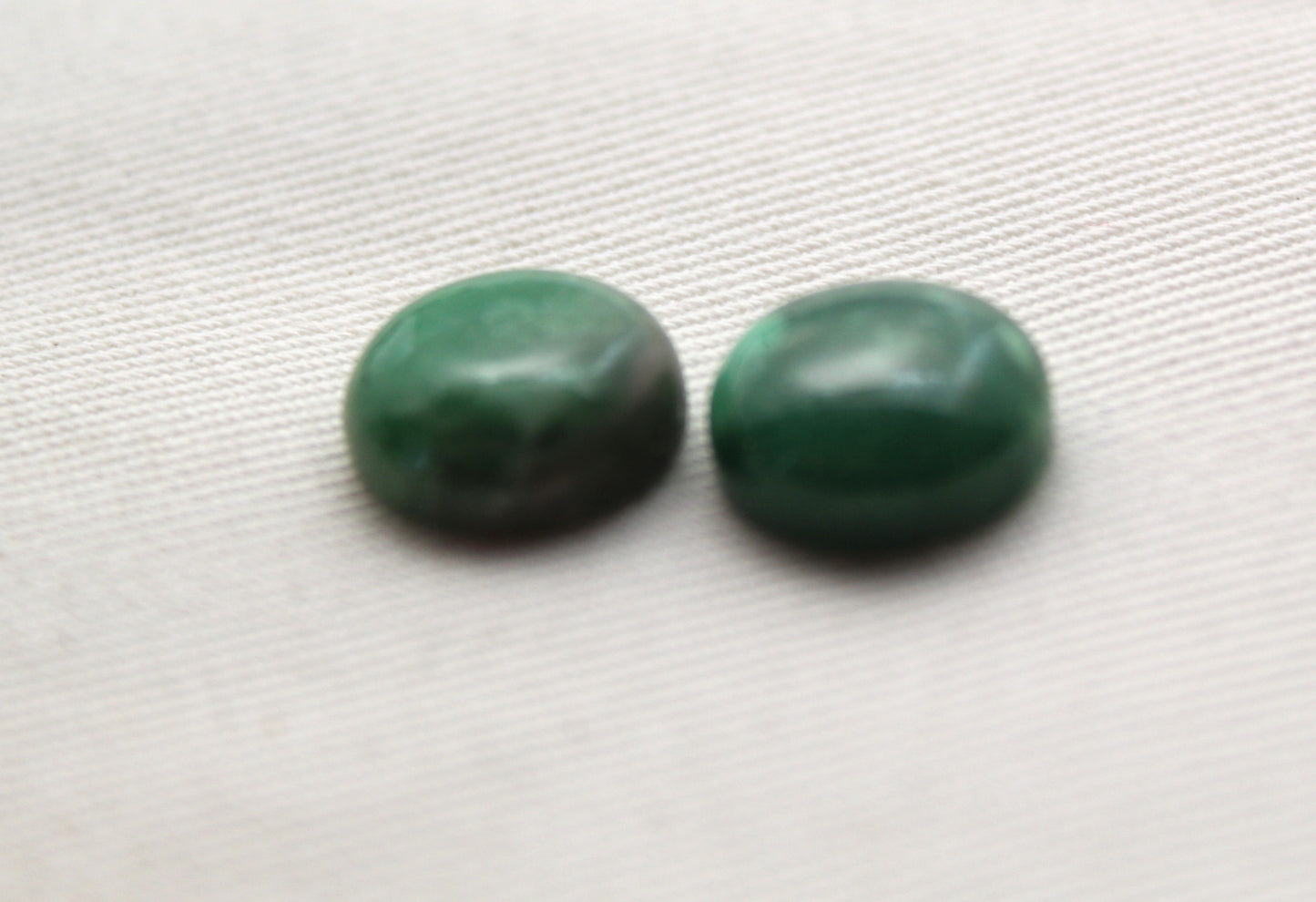 TWO Variscite round cabochons 12 MM green Gemstones