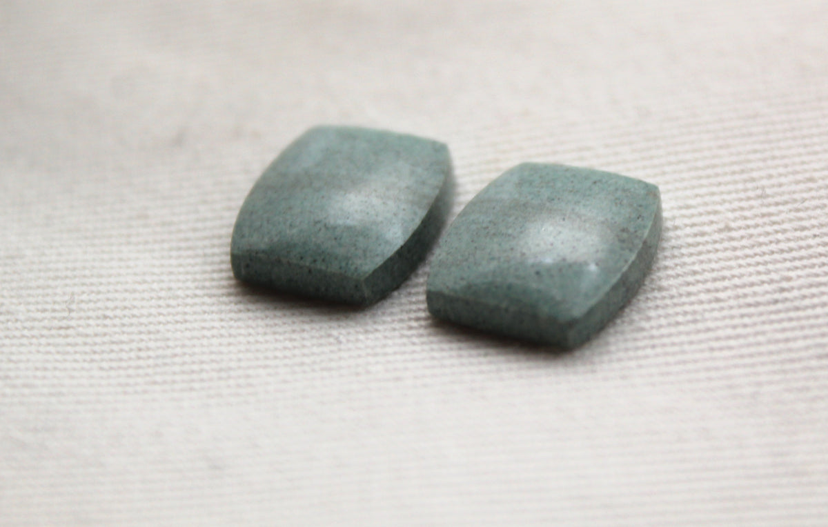 Paire de Cabochons Jaspe Impérial Gris ovale
