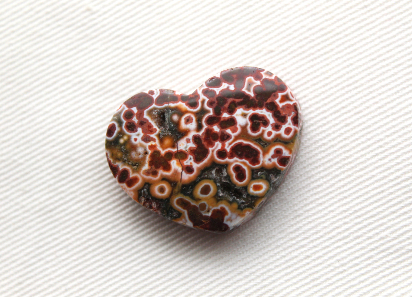 River Jasper Cabochon Gemstone red with Druzy HEART
