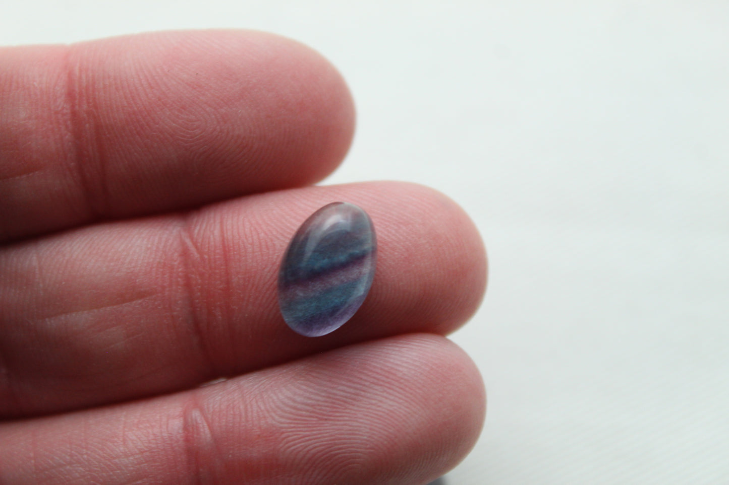 Lot of TWO Oval Fluorite Cabochons 8x12 MM