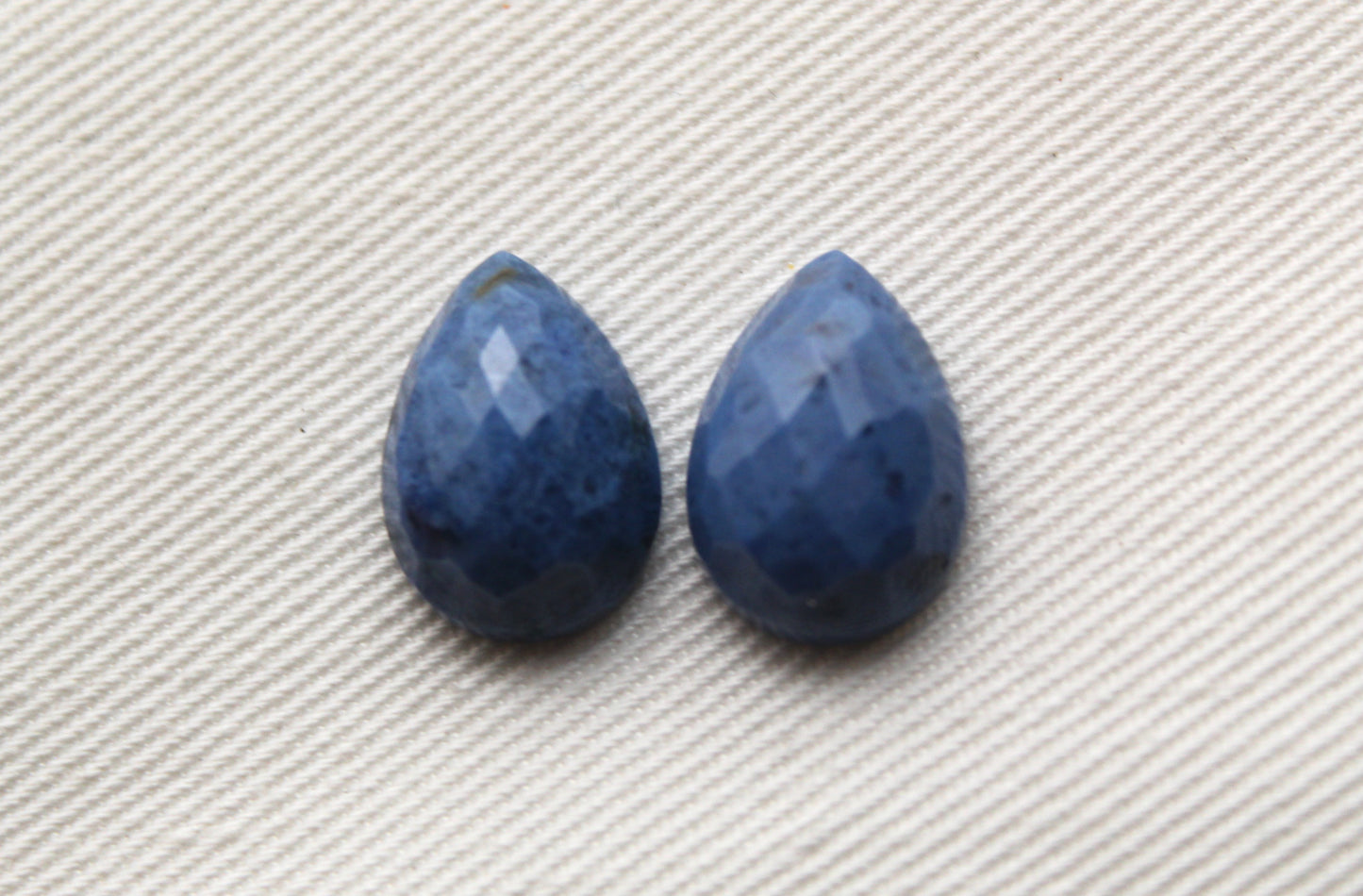 TWO pear Durmortierite Cabochons Blue Gemstone 10X14MM